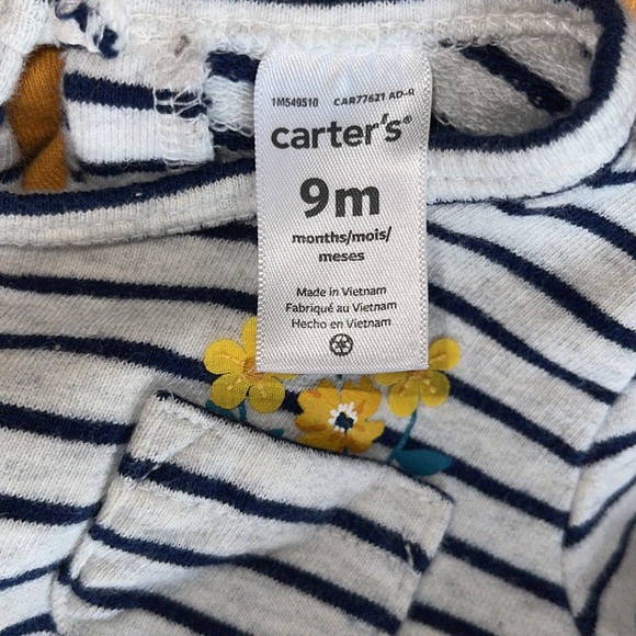 Carter’s Infant 9M Girl’s Striped Tee & Slub Pant Set - Picture 7 of 12